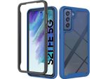 Galaxy S21 Fe 5G Case, Hybrid Transparent Back Cover, Rugged Tpu Bumper, Custodia Antiurto Per Samsung Galaxy S21 Fe 5G Blu Scuro
