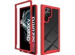 Galaxy S22 Ultra 5G Case, Hybrid Transparent Back Cover, Rugged Tpu Bumper, Custodia Antiurto Per Samsung Galaxy S22 Ultra 5G Red