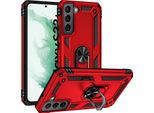 Custodia Per Samsung Galaxy S22 Plus 5G A Doppio Strato Robusta, Protezione Militare Con Supporto Ad Anello E Supporto Rosso