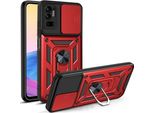 Xiaomi Poco M3 Pro 5G Custodia Con Anello, Supporto, Protezione Della Fotocamera, Paraurti In Tpu, Custodia In Silicone Per Xiaomi Poco M3 Pro 5G Rosso