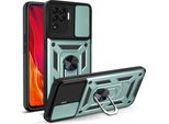 Oppo A94 4G Custodia Con Anello Magnetico Girevole A 360° Supporto Per Fotocamera Slide Protection Tpu Bumper Silicone Custodia Protettiva Per Oppo A94 4G Verde