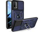 Xiaomi Poco M3 Custodia Con Anello, Supporto, Protezione Fotocamera, Paraurti In Tpu, Custodia In Silicone Per Xiaomi Poco M3 Blu