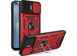 Oppo A93 4G Custodia Con Anello Magnetico Girevole A 360° Supporto Per Fotocamera Slide Protection Tpu Bumper Silicone Custodia Protettiva Per Oppo A93 4G Rosso