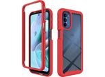 Custodia Moto G31, Copertura Posteriore Trasparente Ibrida, Robusto Paraurti In Tpu, Custodia Antiurto Per Motorola Moto G31 Rosso