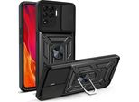 Oppo A94 4G Custodia Con Anello Magnetico Girevole A 360° Supporto Per Fotocamera Slide Protection Tpu Bumper Silicone Custodia Protettiva Per Oppo A94 4G Nero