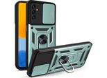 Galaxy M52 5G Custodia Con Anello Magnetico Girevole A 360° Supporto Per Fotocamera Slide Protezione Tpu Bumper Silicone Custodia Protettiva Per Samsung Galaxy M52 5G Verde