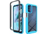 Moto G31 Case, Hybrid Transparent Back Rugged Tpu Bumper Antiscivolo Custodia Protettiva Completa Per Motorola Moto G31 Blu