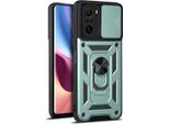 Xiaomi Poco F3 Custodia Con Anello Magnetico Girevole A 360° Supporto Per Fotocamera Slide Protection Tpu Bumper Silicone Custodia Protettiva Per Xiaomi Poco F3 Verde