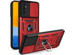 Galaxy M52 5G Custodia Con Anello, Supporto, Protezione Fotocamera, Paraurti In Tpu, Custodia In Silicone Per Samsung Galaxy M52 5G Rosso
