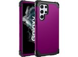 Custodia Per Samsung Galaxy S23 Ultra Hybrid 3In1 Pc E Tpu Antiurto, Custodia Resistente Viola