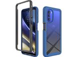 Moto G51 5G Case, Hybrid Transparent Back Cover, Rugged Tpu Bumper, Custodia Antiurto Per Motorola Moto G51 5G Blu Scuro