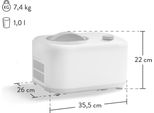 SPRINGLANE Eismaschine Eni 1 L mit selbstkühlendem Kompressor 100 W, Eiscremebereiter mit entnehmbarem Eisbehälter inkl. Eisbehälter für Speiseeis mint 4er-Set 400 ml