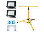 Einfeben Proiettore A Led Con Treppiede Luci Di Lavoro Faretto Hotel Costruzione Proiettore 2X30W Bianco Freddo