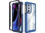 Motorola Edge 30 Pro Case, Hybrid Transparent Back Rugged Tpu Bumper Antiscivolo Custodia Protettiva Full Body Per Motorola Edge 30 Pro Blu Scuro