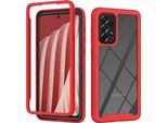 Galaxy A73 5G Case, Hybrid Transparent Back Cover, Rugged Tpu Bumper, Custodia Antiurto Per Samsung Galaxy A73 5G Red
