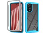 Galaxy A73 5G Case, Hybrid Transparent Back Rugged Tpu Bumper Antiscivolo Custodia Protettiva Completa Per Samsung Galaxy A73 5G Blu