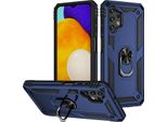 Custodia Per Samsung Galaxy A13 4G A Doppio Strato Robusta, Protezione Militare Con Supporto Ad Anello E Supporto Blu