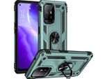 Custodia Per Oppo F19 Pro+ 5G/A94 5G/A95 5G / Reno5 Z A Doppio Strato Robusta, Protezione Militare Con Supporto Ad Anello E Supporto Verde