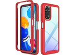 Redmi Note 11S Case, Hybrid Trasparente Posteriore Robusto Paraurti Tpu Antiscivolo Antiurto Custodia Protettiva Completa Per Xiaomi Redmi Note 11 / Note 11S Red