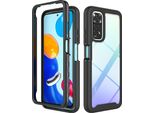 Redmi Note 11S Case, Hybrid Trasparente Posteriore Robusto Paraurti Tpu Antiscivolo Antiurto Custodia Protettiva Per Xiaomi Redmi Note 11 / Note 11S Nero