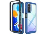 Custodia Redmi Note 11S, Copertura Posteriore Trasparente Ibrida, Robusto Paraurti In Tpu, Custodia Antiurto Per Xiaomi Redmi Note 11 / Note 11S Blu Scuro