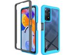 Redmi Note 11 Pro Case, Hybrid Trasparente Posteriore Robusto Paraurti Tpu Antiscivolo Antiurto Custodia Protettiva Completa Per Xiaomi Redmi Note 11 Pro Blu