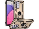 Custodia Per Samsung Galaxy A33 5G A Doppio Strato Robusta, Protezione Militare Con Supporto Ad Anello E Supporto Oro