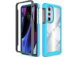 Motorola Edge 30 Pro Case, Hybrid Transparent Back Rugged Tpu Bumper Antiscivolo Custodia Protettiva Completa Per Motorola Edge 30 Pro Blu