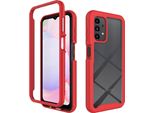 Custodia Galaxy A13 4G, Copertura Posteriore Trasparente Ibrida, Robusto Paraurti In Tpu, Custodia Antiurto Per Samsung Galaxy A13 4G Rosso