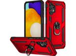 Custodia Per Samsung Galaxy A13 4G A Doppio Strato Robusta, Protezione Militare Con Supporto Ad Anello E Supporto Rosso
