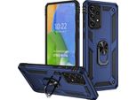 Custodia Per Samsung Galaxy A73 5G A Doppio Strato Robusta, Protezione Militare Con Supporto Ad Anello E Supporto Blu