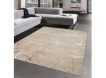 Tappeto Moderno Di Design Con Nodi Lucidi Astratto Beige Dimensioni - 160 X 230 Cm