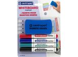 Set Di Pennarelli Per Lavagna Bianca Centropen 8559, Colore, 4 Pezzi, 2,5 Mm + Spugna Magnetica