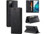 Samsung Galaxy S20 Fe Case, Retro Custodia In Finto Cuoio, Stand E Custodia Protettiva Per Samsung Galaxy S20 Fe 5G Nero