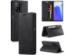 Xiaomi Mi 10T / Mi 10T Pro Custodia, Retro Custodia In Finto Cuoio, Stand E Custodia Protettiva Per Xiaomi Mi 10T / Mi 10T Pro Nero