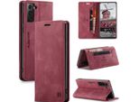 Samsung Galaxy S21 Fe 5G Case, Retro Custodia In Finto Cuoio, Stand E Custodia Protettiva Per Samsung Galaxy S21 Fe 5G Rosso