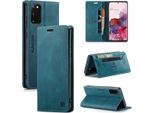 Samsung Galaxy S20 Custodia, Retro Custodia In Finto Cuoio, Stand E Custodia Protettiva Per Samsung Galaxy S20 Blu