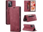 Xiaomi 11T Case, Retro Custodia In Finto Cuoio, Stand E Custodia Protettiva Per Xiaomi 11T / Mi 11T Pro Rosso