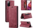 Samsung Galaxy S20 Fe Case, Retro Custodia In Finto Cuoio, Stand E Custodia Protettiva Per Samsung Galaxy S20 Fe 5G Rosso