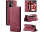 Custodia Redmi Note 10 4G, Custodia Retrò In Finto Cuoio, Supporto E Custodia Protettiva Per Xiaomi Redmi Note 10 4G / Note 10S Rosso