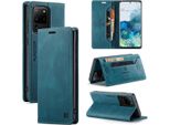Custodia Samsung Galaxy S20 Ultra, Custodia Retrò In Finto Cuoio, Supporto E Custodia Protettiva Per Samsung Galaxy S20 Ultra 5G Blu