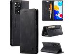 Custodia Redmi Note 11S, Custodia Retrò In Finto Cuoio, Supporto E Custodia Protettiva Per Xiaomi Redmi Note 11 4G / Note 11S Nero