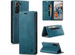 Galaxy S22 Plus 5G Case, Retro Custodia In Finto Cuoio, Stand E Custodia Protettiva Per Samsung Galaxy S22 Plus 5G Blu