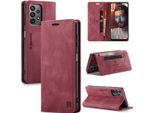 Custodia Galaxy A23 4G, Custodia Retrò In Finto Cuoio, Supporto E Custodia Protettiva Per Samsung Galaxy A23 4G Rosso