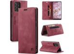 Galaxy A33 5G Case, Retro Custodia In Finto Cuoio, Stand E Custodia Protettiva Per Samsung Galaxy A33 5G Rosso