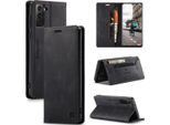 Samsung Galaxy S21 Fe 5G Case, Retro Custodia In Finto Cuoio, Stand E Custodia Protettiva Per Samsung Galaxy S21 Fe 5G Nero