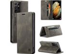 Samsung Galaxy S21 Ultra 5G Custodia, Retro Custodia In Finto Cuoio, Stand E Custodia Protettiva Per Samsung Galaxy S21 Ultra 5G Kupfer