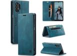 Samsung Galaxy A32 5G Case, Retro Custodia In Finto Cuoio, Stand E Custodia Protettiva Per Samsung Galaxy A32 5G Blu