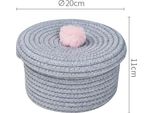 20X11 Cm Cestini Decorativi Con Coperchio In Cotone Per La Conservazione, Cestini Per La Conservazione Grigio