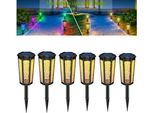 Luce Solare Da Giardino, 2 Pezzi Led Luce Solare Bianco Caldo Lanterna Solare Picchetto Impermeabile IP65 Lampada Solare Picchetto Illuminazione Esterna Ombra Lanterna Giardino Luce